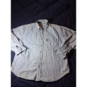 Vintage 1992 Acme Clothing Co Denim Shirt Mens Medium Warner Bros Light Wash 90s